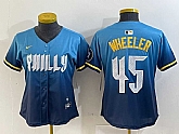 Women's Philadelphia Phillies #45 Zack Wheeler Blue 2024 City Cool Base Stitched Jersey,baseball caps,new era cap wholesale,wholesale hats